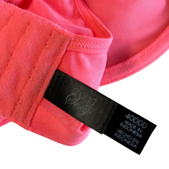 SMART & SEXY pink underwire sheer no pad hot pink bra size 40 DDD NWT - Picture 2 of 5
